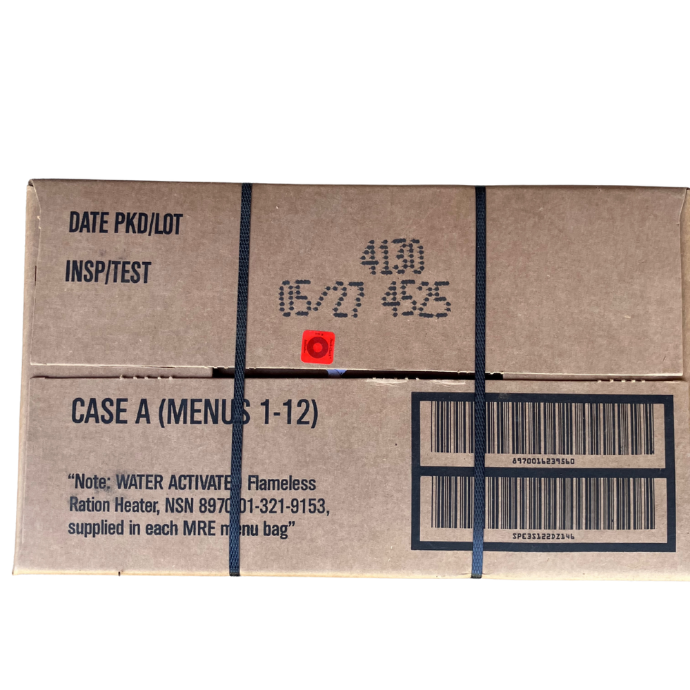 US MRE CASE A (menus 1-12) EXP date 2027 — The Bug Out Prepper